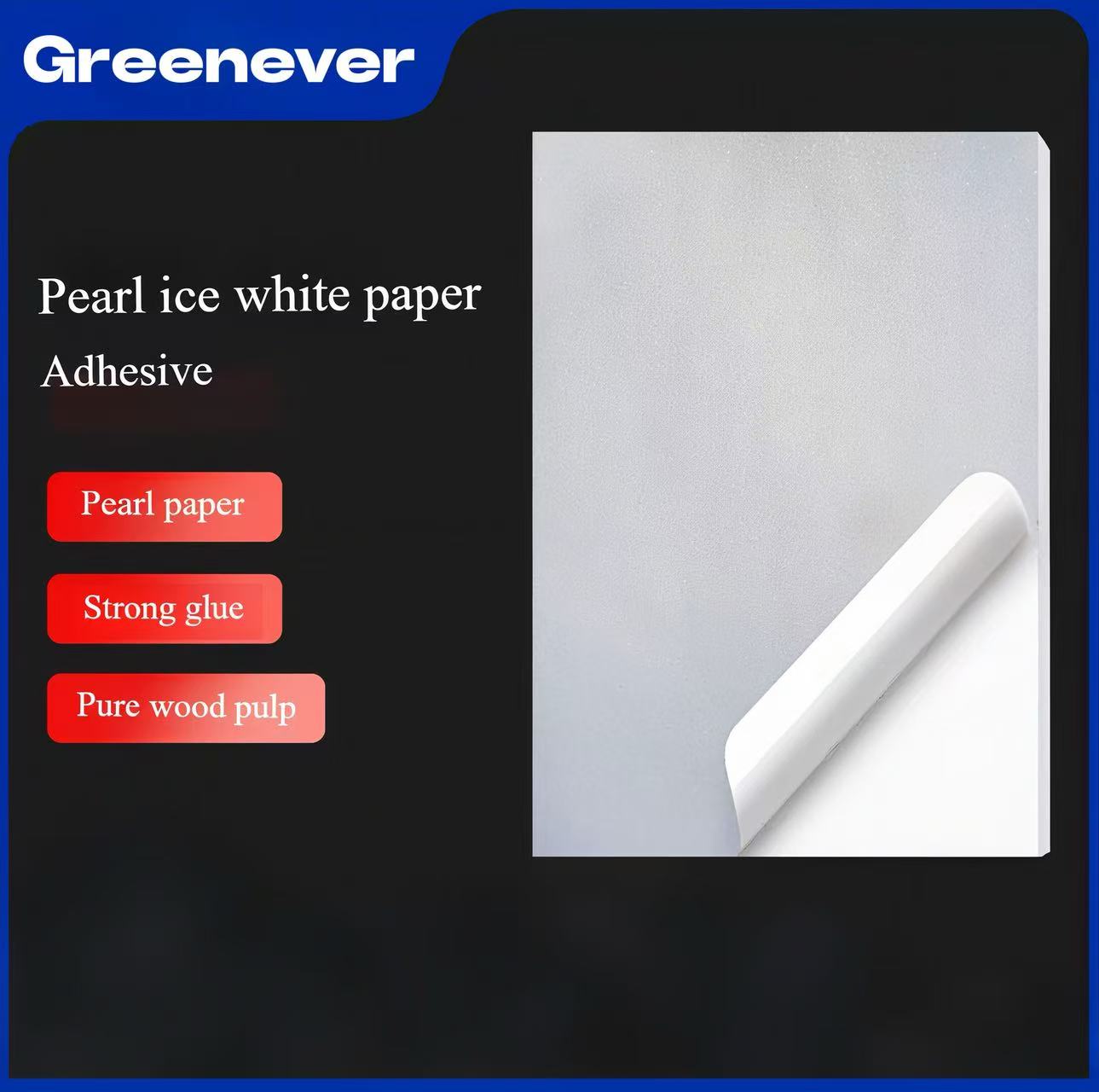 Pearl ice white paper Self-adhesive sticker